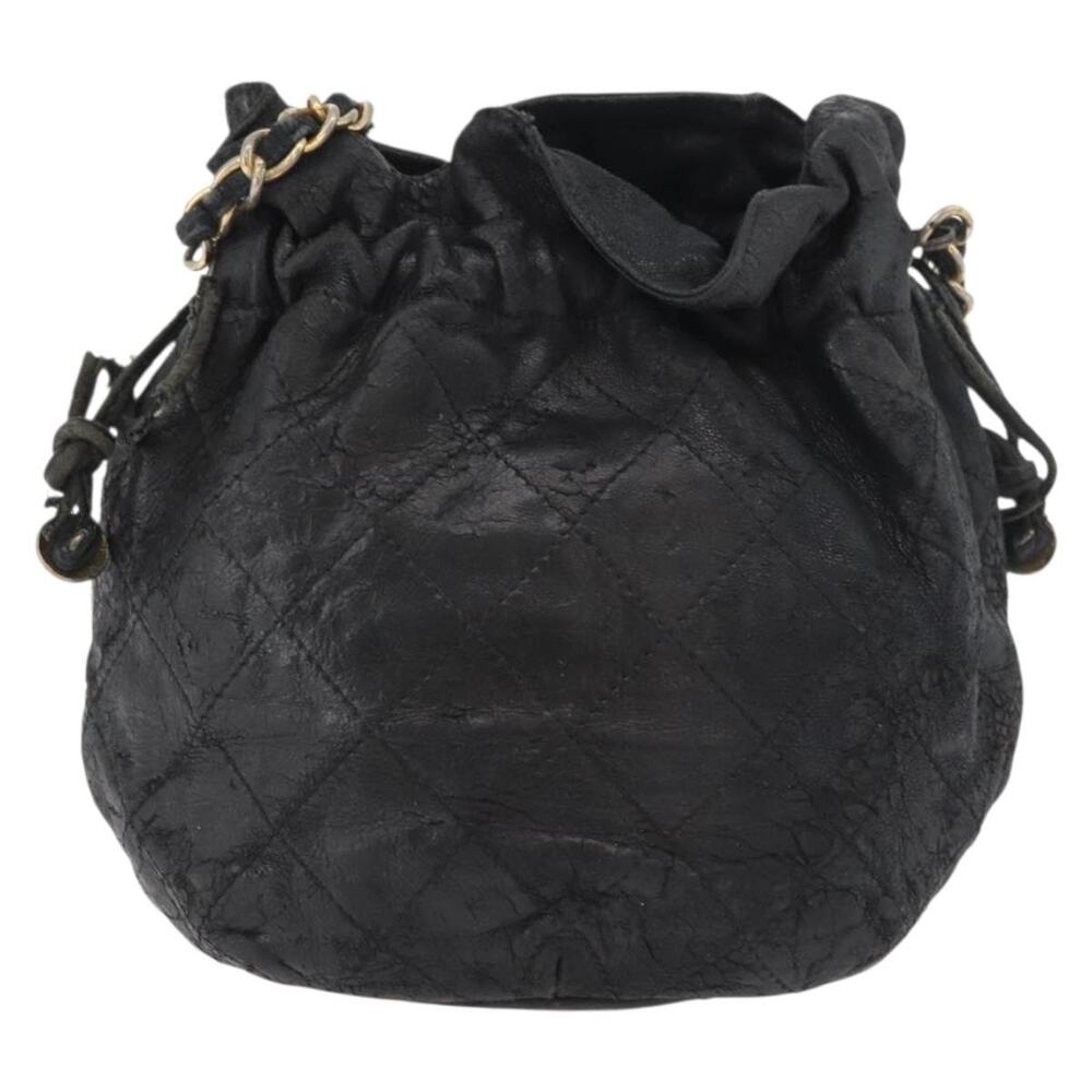 Chanel Matelasse Lambskin Chain Shoulder Bag Black